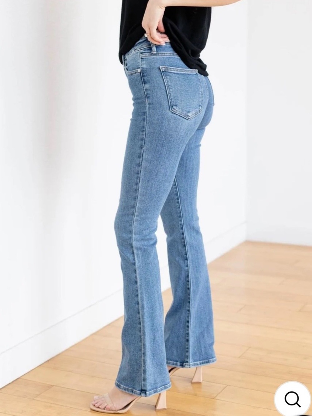 Just Black Women's Mid-Rise Flare Jeans in Light Blue